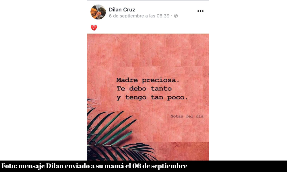 Dilan recordando a mamá