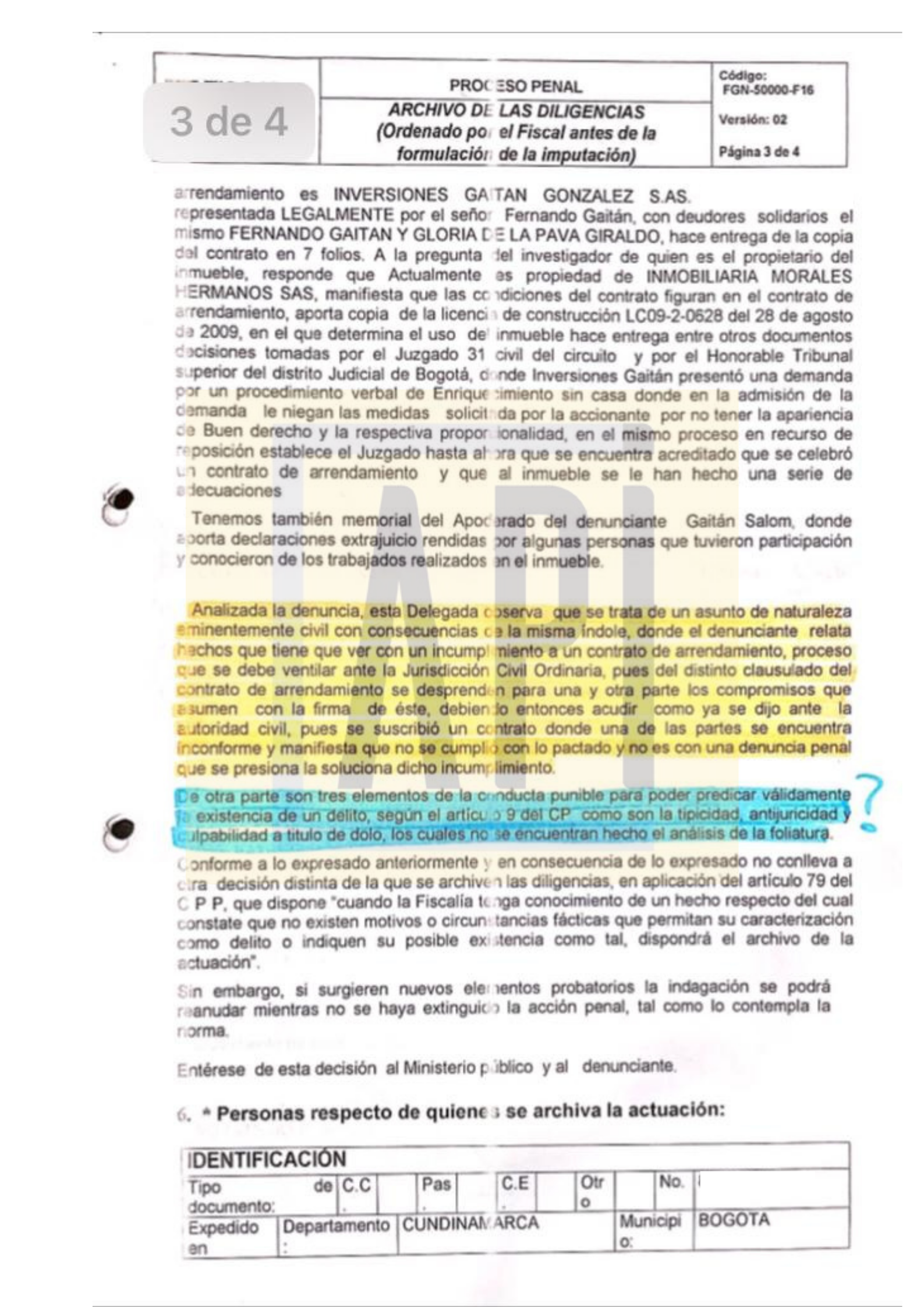 Documento de Gaytán