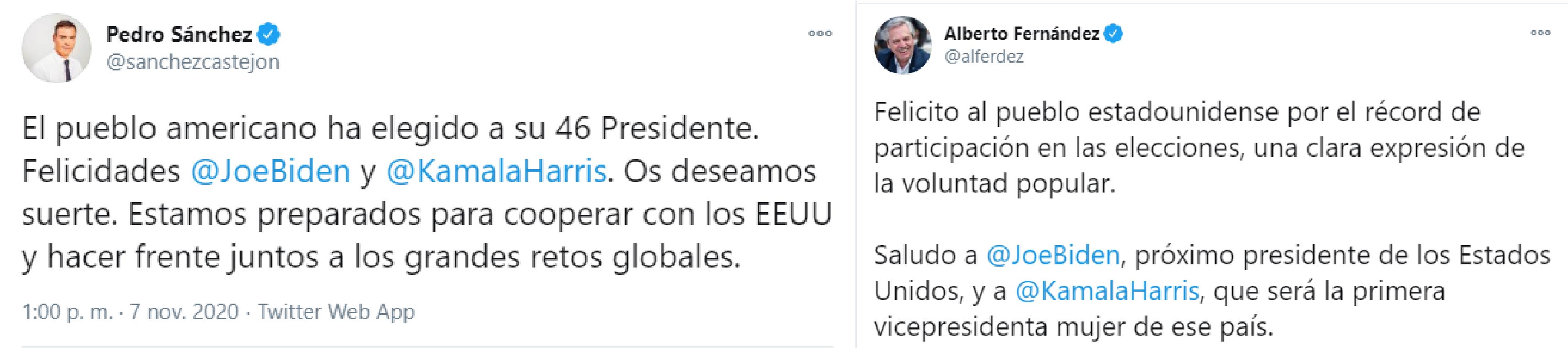 Felicitaciones de mandatarios