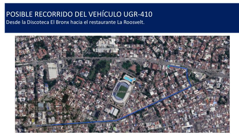 Posible recorrido de vehículo del accidente/Fiscalía General de la Nación