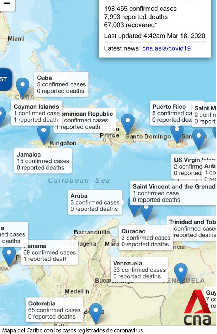 Casos en el Caaribe