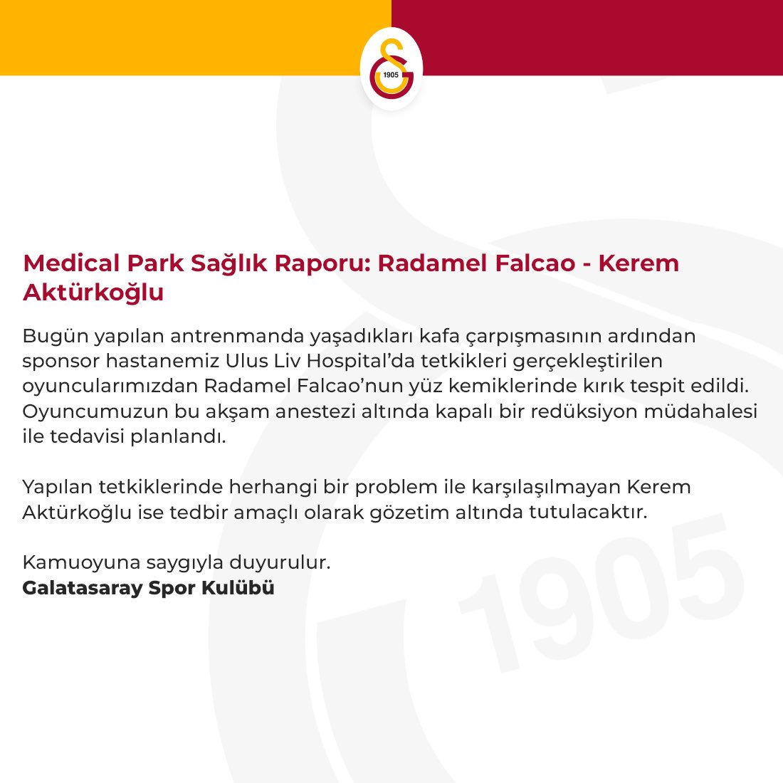 Comunicado Galatasaray