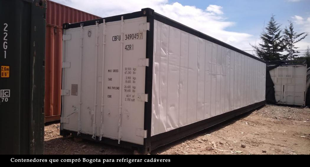 FOTO CONTENEDORES QUE COMPRÓ BOGOTÁ PARA REFRIGERAR CADAVERES