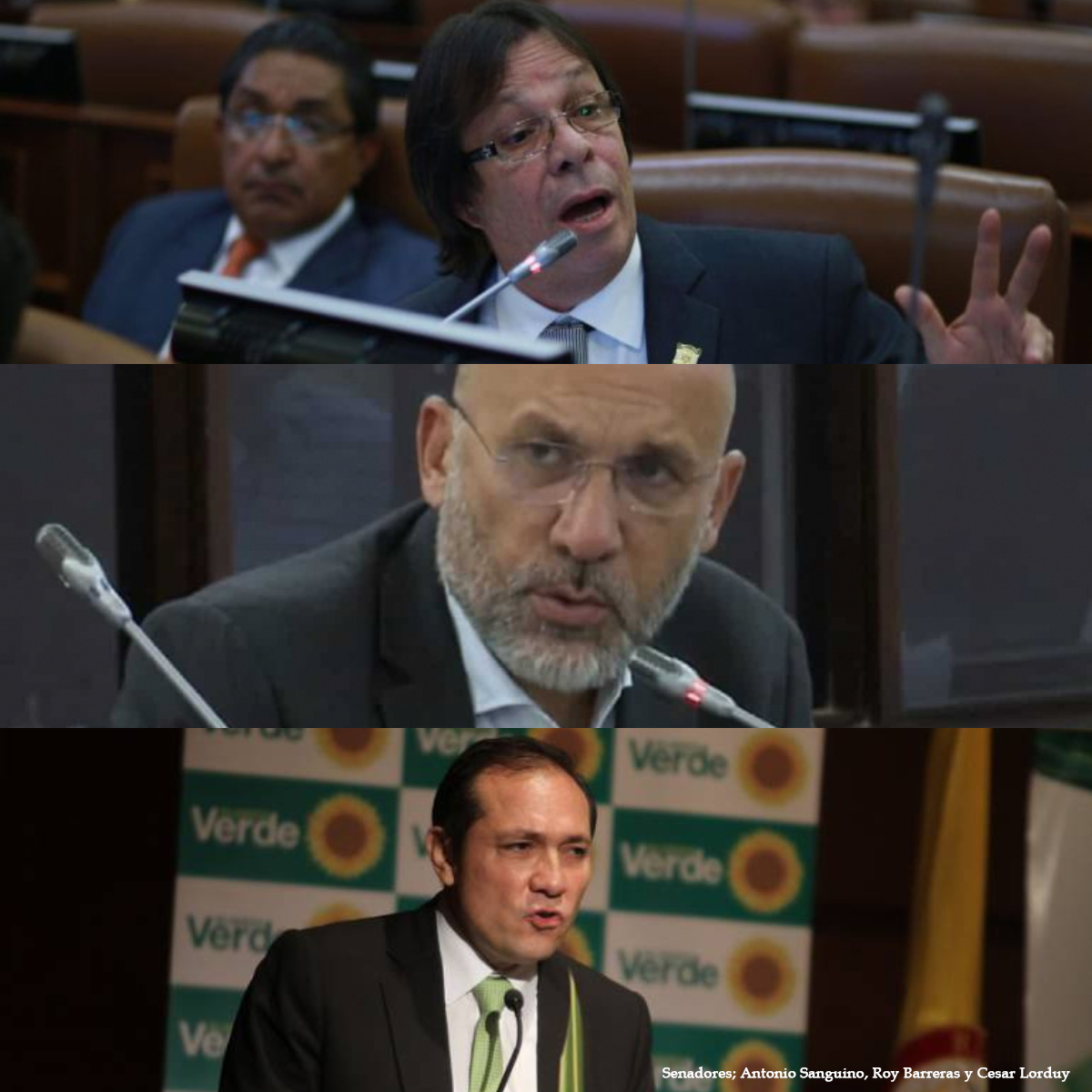 SENADORES ANTONIO SANGUINO, ROY BARRERAS Y CESAR LORDUY