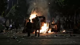 Disturbios y bloqueos generó nueva protesta en Bogotá