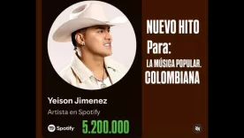 Yeison Jiménez rompió el récord histórico del género popular en Colombia tras su fallecimiento.