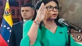 Delcy Rodríguez en su posesión presidencial