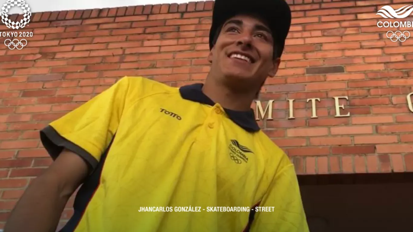 Jhancarlos González representante colombiano en skateboarding durante los Juegos Olímpicos de Tokyo 2020