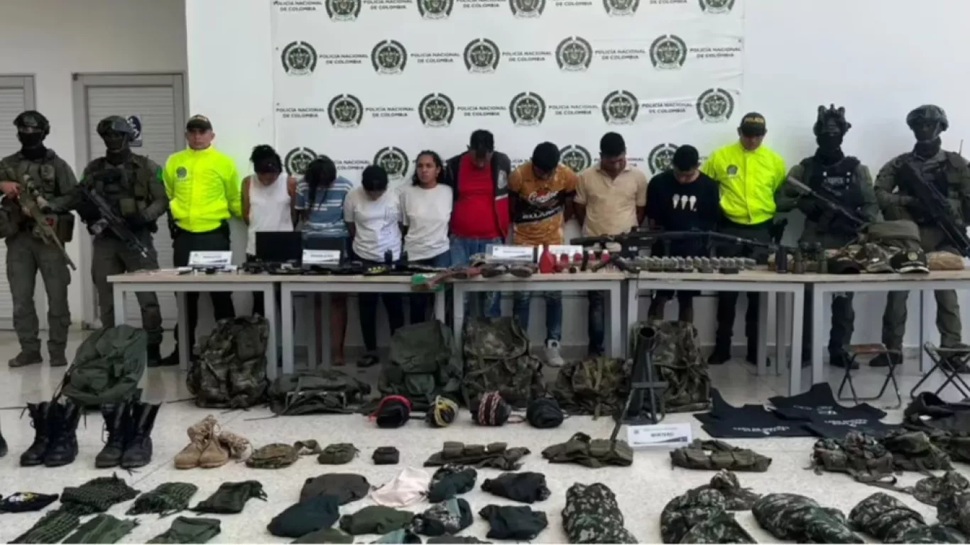 nueve presuntos integrantes del Clan del Golfo en el Cesar