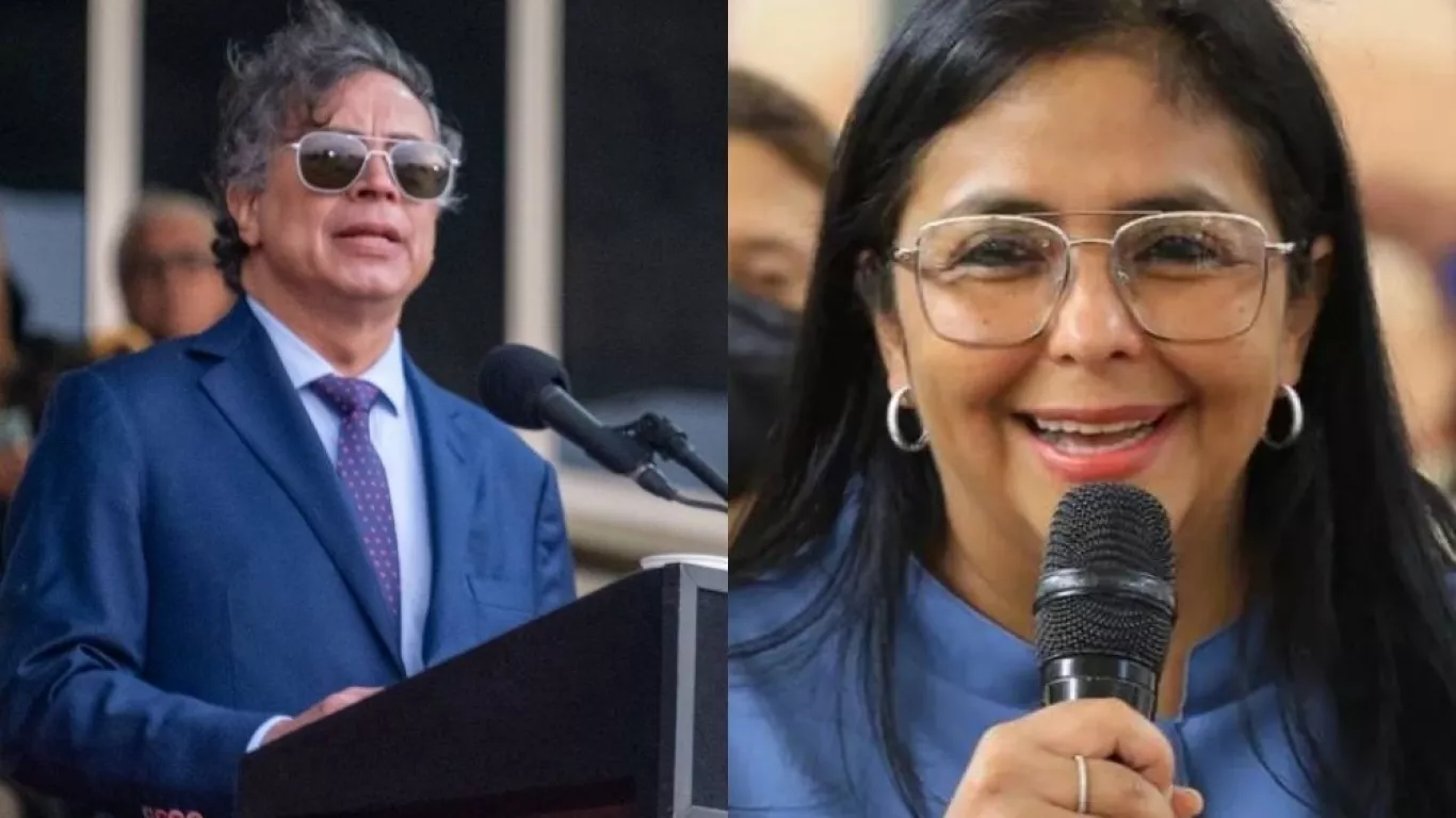 Gustavo Petro, presidente de Colombia y Delcy Rodríguez, líder del régimen venezolano